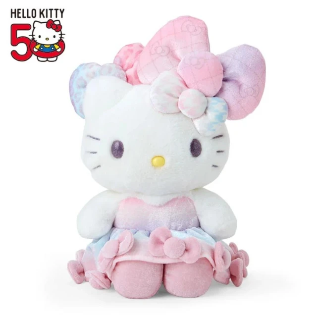 小禮堂 Sanrio 三麗鷗 Hello Kitty 絨毛玩偶娃娃 50週年 - The Fashionable Ribbons(平輸品)