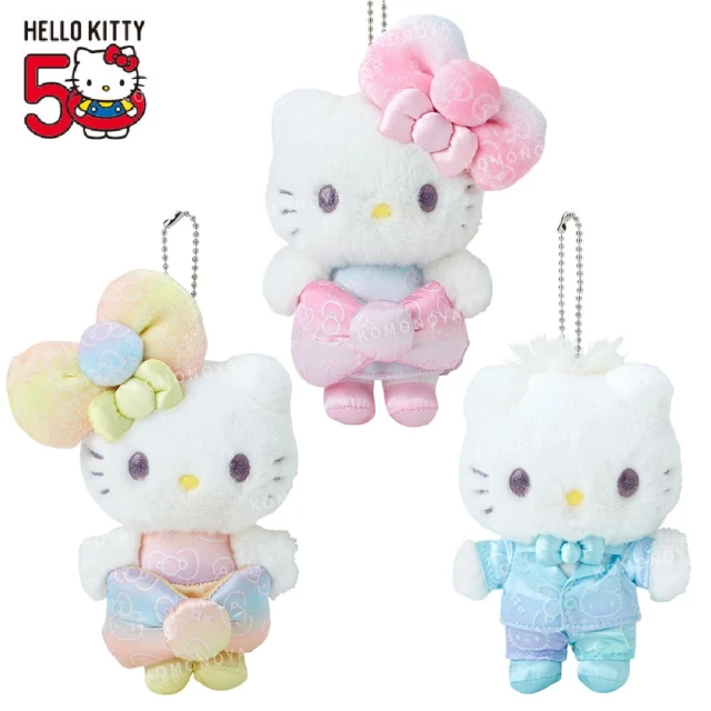 小禮堂 Sanrio 三麗鷗 Hello Kitty 絨毛玩偶吊飾 - 50週年The Fashionable Ribbons(平輸品)