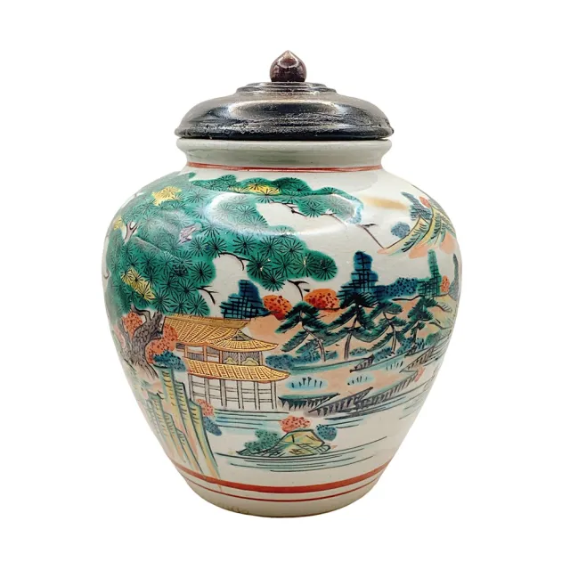 【藏古祥館】白毫銀針茉莉花茶+日本九谷燒茶倉(白毫銀針茉莉花茶 日本九谷燒茶倉 散茶)