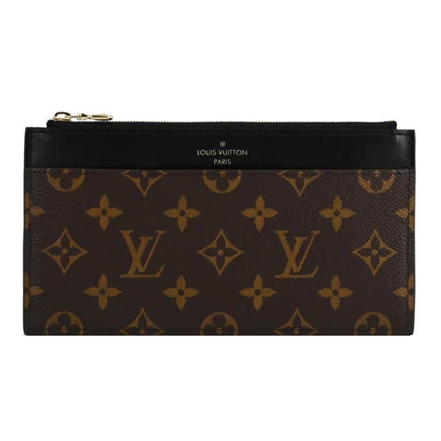 Louis Vuitton 路易威登 LV M80348 Slim 經典花紋拼接簡易手拿包拉鍊零錢長夾(現貨)