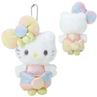 【小禮堂】雙11 Sanrio 三麗鷗 Hello Kitty 絨毛玩偶吊飾 - 50週年The Fashionable Ribbons(平輸