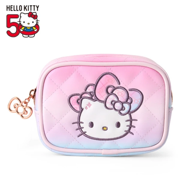 小禮堂 Sanrio 三麗鷗 Hello Kitty 皮質拉 小禮堂 Sanrio 三麗鷗 Hello Kitty 皮質拉鍊收納包 - 50週年The Fashionable Ribbons(平輸品)