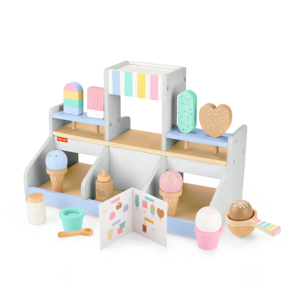 【Fisher price 費雪】費雪木製角色扮演-冰淇淋(家家酒/交換禮物/兒童玩具/廚房玩具)