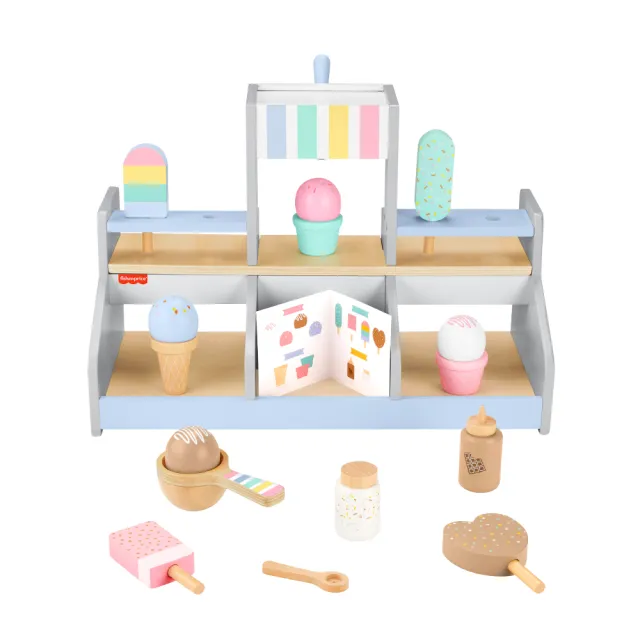 【Fisher price 費雪】費雪木製角色扮演-冰淇淋(家家酒/交換禮物/兒童玩具/廚房玩具)