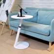【aka】圓形移動式升降邊桌 45cm(傾斜設計/超薄底座/茶几/床邊桌/懶人桌/沙發邊桌)