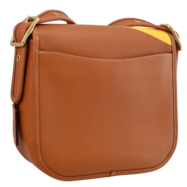 【COACH】DISNEY聯名 限定米奇米妮圖案翻蓋學院包斜背包(咖 大)
