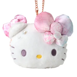 【小禮堂】雙11 Sanrio 三麗鷗 Hello Kitty 玩偶票卡零錢包 - 50週年The Fashionable Ribbons(平