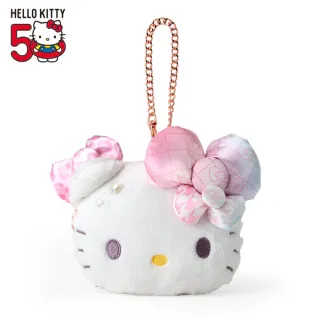 【小禮堂】雙11 Sanrio 三麗鷗 Hello Kitty 玩偶票卡零錢包 - 50週年The Fashionable Ribbons(平