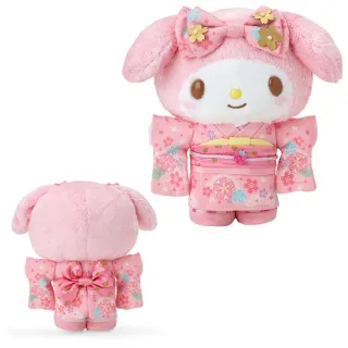 【小禮堂】Sanrio 三麗鷗 絨毛玩偶娃娃 - 和服款 Kitty 美樂蒂 大耳狗 酷洛米(平輸品)