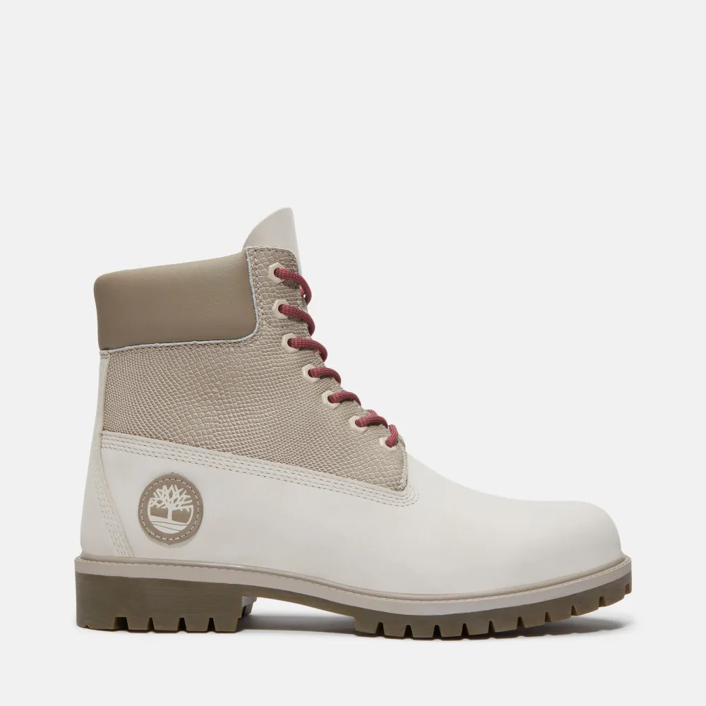 【Timberland 官方旗艦】男款白色新年特別款防水6吋靴(A41MWEM3)