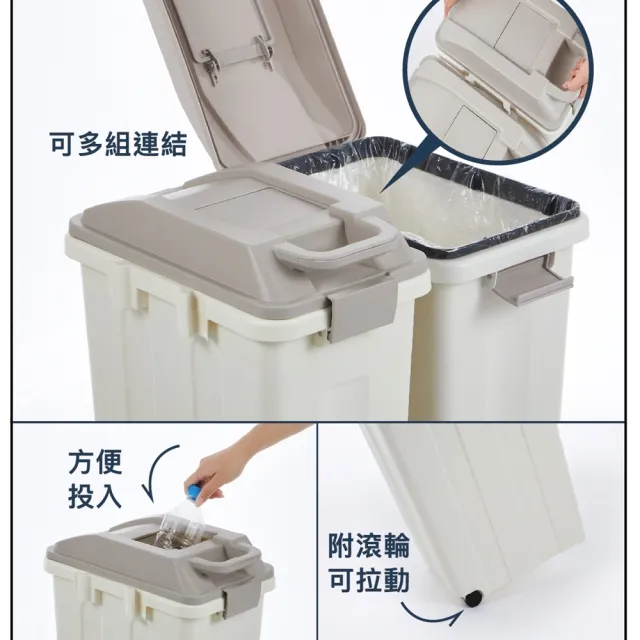 【簡單樂活】連結式分類垃圾桶-35L(環保/垃圾分類/投入式/分類垃圾桶/連結式/大容量/ECO)