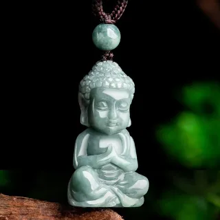 【MoonDy】項鍊 飾品 翡翠 護身符 招財納福 保平安 玉石項鍊 男女同款 佛像 吊飾 玉珮 吊墜 大日如來項鍊