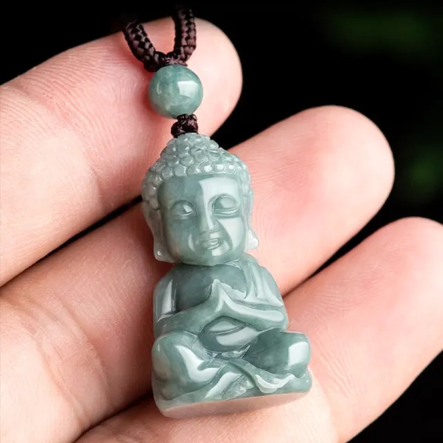 【MoonDy】項鍊 飾品 翡翠 護身符 招財納福 保平安 玉石項鍊 男女同款 佛像 吊飾 玉珮 吊墜 大日如來項鍊