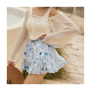 【OB 嚴選】時髦碎花鬆緊腰荷葉短裙 《CA2920》