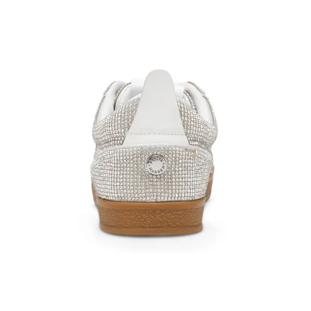 【steve madden】DEGREE-R 鑽面拼接M平底休閒鞋(銀色)