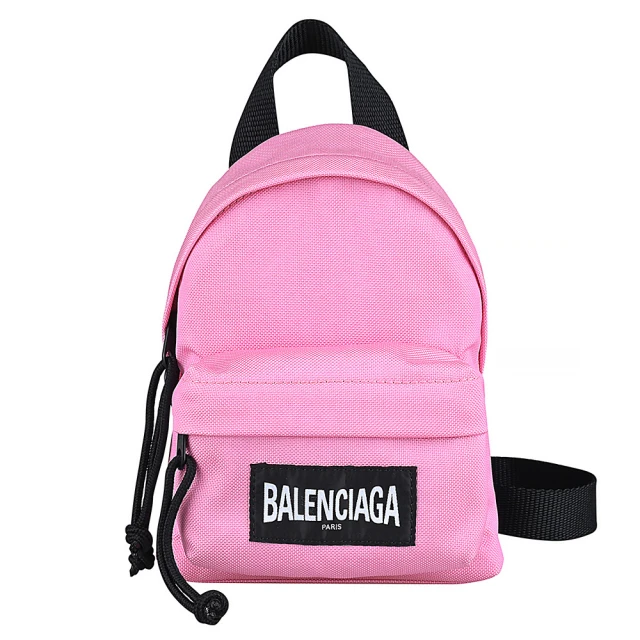 Balenciaga 巴黎世家 BALENCIAGA EXPLORER布標後背包造型帆布吊掛斜背包(粉紅)