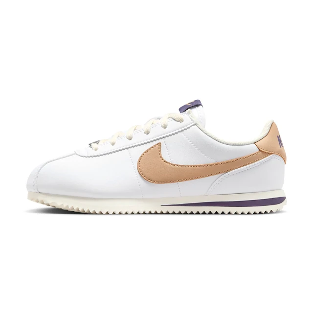 NIKE 耐吉 Kids Cortez 大童 白奶茶色 休閒 阿甘鞋 復古 低筒 皮革 運動 休閒鞋 DM0950-110