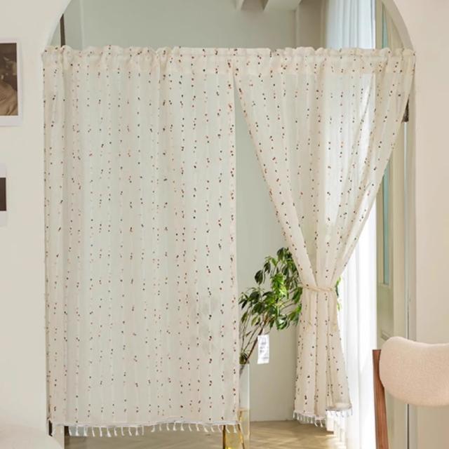 【巴芙洛】復古彩虹糖果門簾85*90cm(門廉/風水簾/窗簾/窗紗/紗門簾/隔簾)