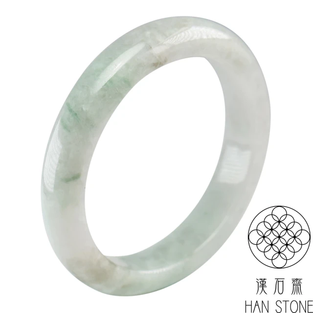 漢石齋 天然翡翠A貨 手鐲玉鐲 飄花種 福 利 品(手圍17.6/版寬11.4mm)