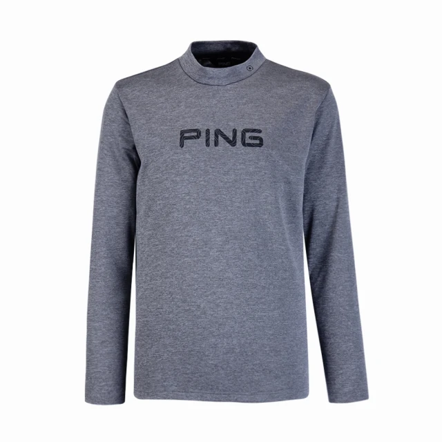 PING 男款LOGO石墨烯長袖高領上衣-灰(蓄熱保暖/GOLF/高爾夫球衫/PA24231-86)