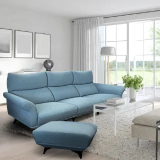 【ASSARI】拉法舒適靠背L型貓抓皮沙發(四人座+78x88cm腳椅)