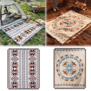 【AHOYE】北歐風加厚款防潮墊野餐墊 80x140CM(露營墊 地墊 桌巾 沙灘墊)