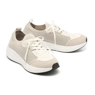 【MISS 21】率性日常撞色異材質綁帶厚底休閒鞋(灰)