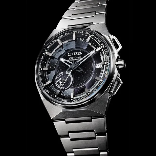 【CITIZEN 星辰】GENTS系列 GPS鈦金屬光動能腕錶 CC3097-52E(Satellite Wave X 限量 星際黑)