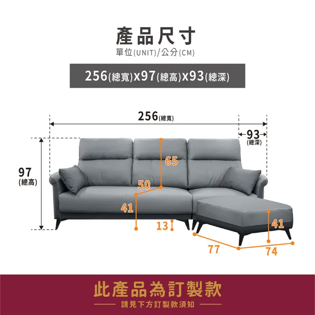 【ASSARI】L型湯瑪斯機能沙發(附抱枕)