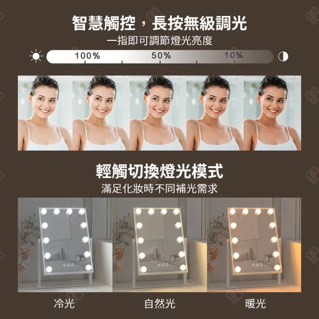 【生活小集】好萊塢LED化妝鏡(LED燈 桌面鏡 美妝鏡 好萊塢化妝鏡 好萊塢鏡 鎂光燈 美妝燈 梳妝鏡)