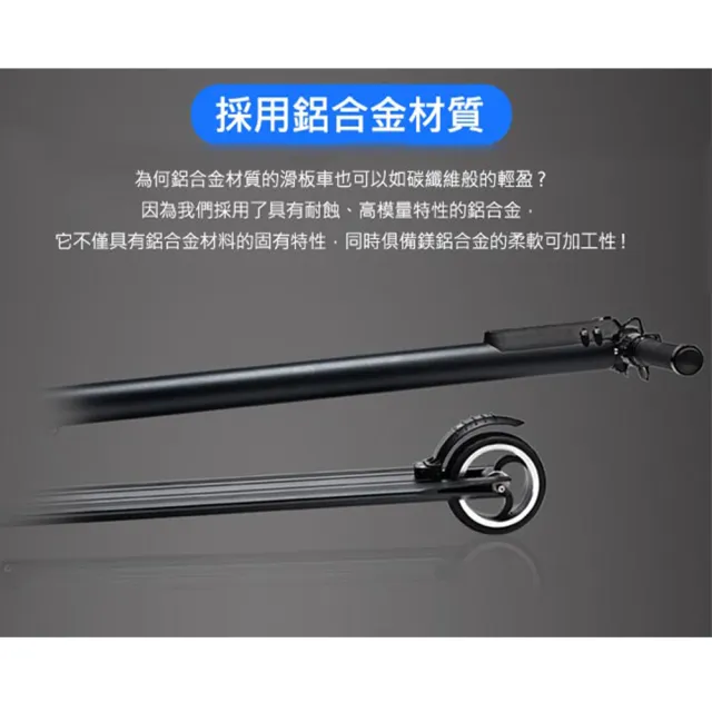 【CARSCAM】LED大燈鋁合金6.5吋智能折疊電動滑板車(贈手機支架+滑板車提袋)