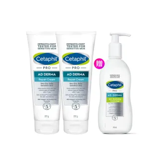 【Cetaphil 舒特膚】官方直營 AD益膚康修護舒敏乳霜 227g*2入(臉部身體乳霜/益膚保濕)