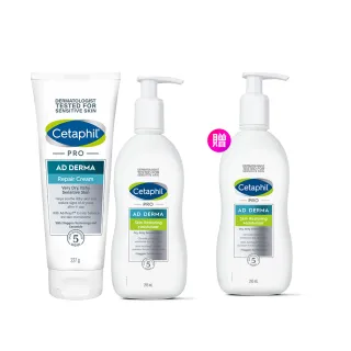 【Cetaphil 舒特膚】官方直營 AD益膚康乳液295ml+AD益膚康修護舒敏乳霜227g(臉部身體乳液乳霜/益膚保濕)