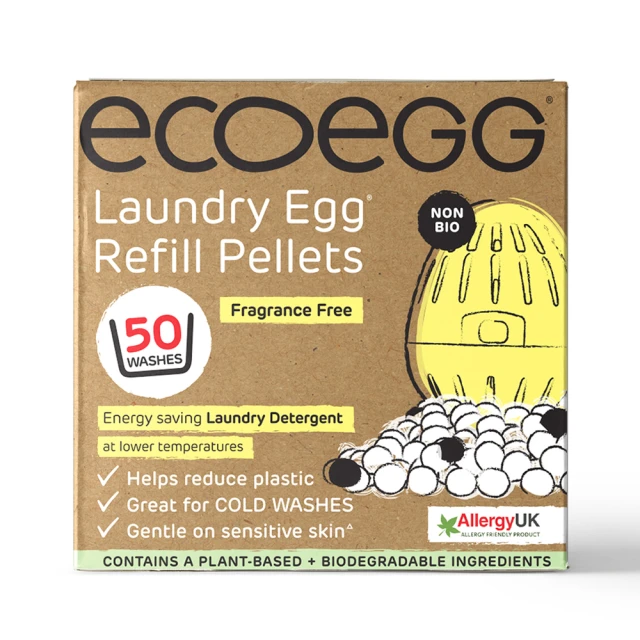 英國 ECOEGG 環保低敏洗衣蛋 補充包2盒入(洗滌劑 + 織物柔軟劑的創新洗滌方式)