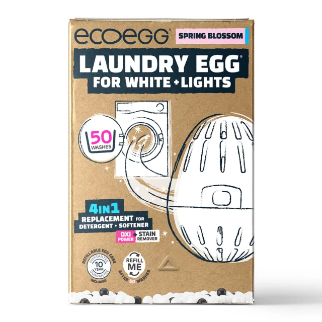 英國 ECOEGG 環保低敏淺色衣物洗衣蛋 50次洗滌(洗滌劑 + 織物柔軟劑的創新洗滌方式)