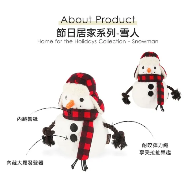 【P.L.A.Y.】節日居家系列 雪人 狗玩具 發聲 寵物玩具