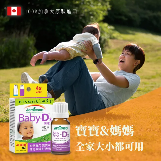 【Jamieson 健美生】維生素D3滴劑1入x360滴(鈣吸收 孕婦嬰兒可用 MCT Oil)