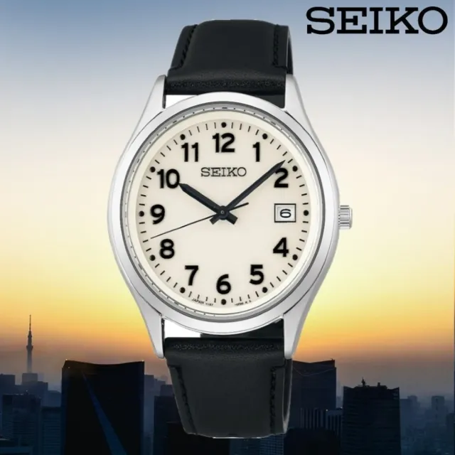 【SEIKO 精工】SOLAR太陽能 經典大三針數字夜光 皮帶手錶 石英錶38.7mm(SBPX157J / V157-0DX0Z)