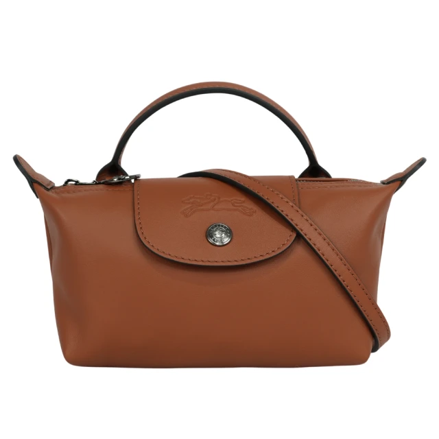 LONGCHAMP Le Pliage Xtra XS 小牛皮迷你二用包(白蘭地酒色)