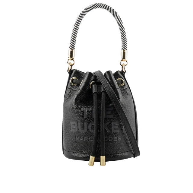 MARC JACOBS 馬克賈伯 The Bucket Bag Logo 壓印二用迷你水桶包(黑色)