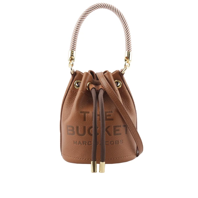 MARC JACOBS 馬克賈伯 The Bucket Bag Logo 壓印二用迷你水桶包(堅果棕)