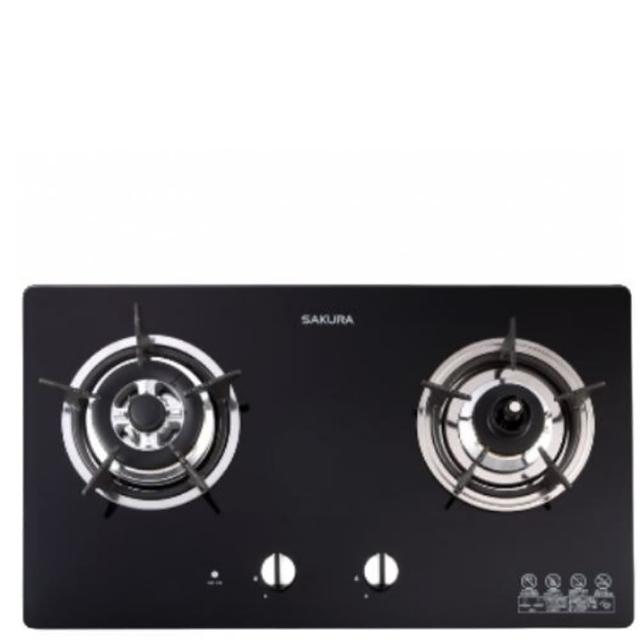 【SAKURA 櫻花】雙口檯面爐 右乾燒瓦斯爐NG1/LPG(G-2820GBR基本安裝)