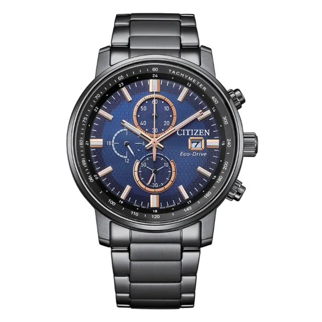 【CITIZEN 星辰】Chronograph 亞洲限定 光動能計時腕錶/43.0mm(CA0845-83L)