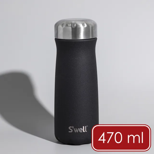 【S’well】美國 Traveler不鏽鋼保溫瓶 曜石黑470ml / swell 保溫杯 保冷保冰杯 水壺 環保杯