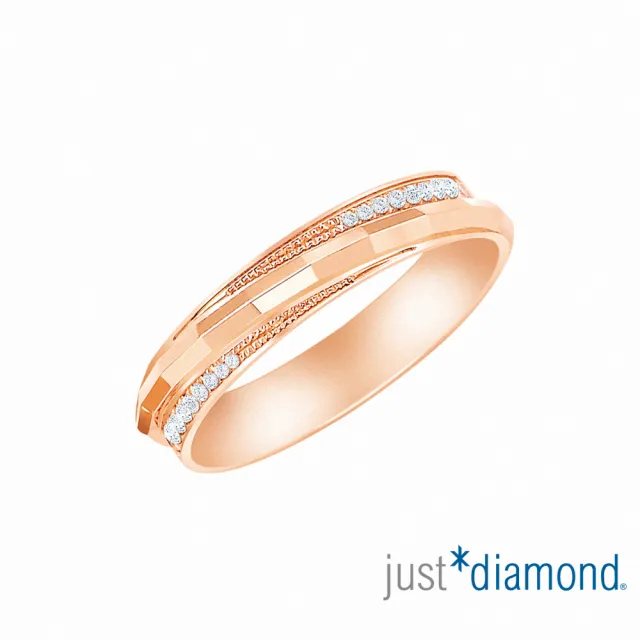 【Just Diamond】鎮金店 18K玫瑰金 真愛約定- 窄 鑽石戒指(對戒)