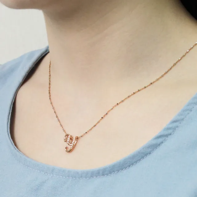 【Just Diamond】鎮金店 18K玫瑰金 Love Letter-Y 鑽石吊墜(不含鍊)