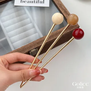 【Gulicc 古莉可】髮釵 簡約 時尚小圓球 髮簪(雙11 生日 耶誕 髮飾 頭飾  髮簪 中國風 古典)