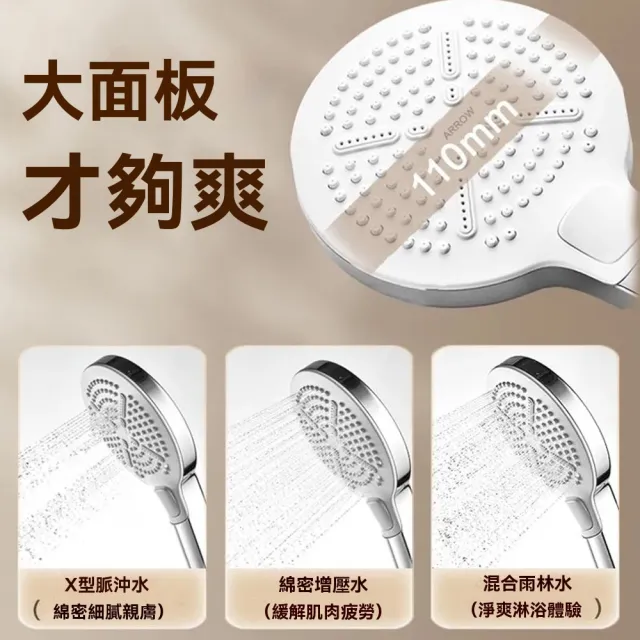 【ARROW/箭牌】浴室用淋浴花灑 全銅增壓噴頭 淋浴器 分體花曬套裝(無頂噴/淋浴柱/增壓噴頭)