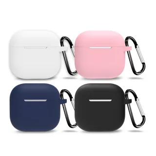 【Timo】for AirPods 4 矽膠防摔加厚藍牙耳機保護套(附掛勾)