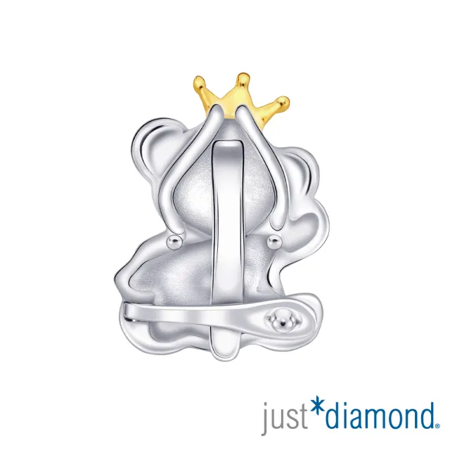 【Just Diamond】鎮金店 夢幻小熊系列 18K雙色金鑽石吊墜-小熊王子(全鑽-不含鍊)